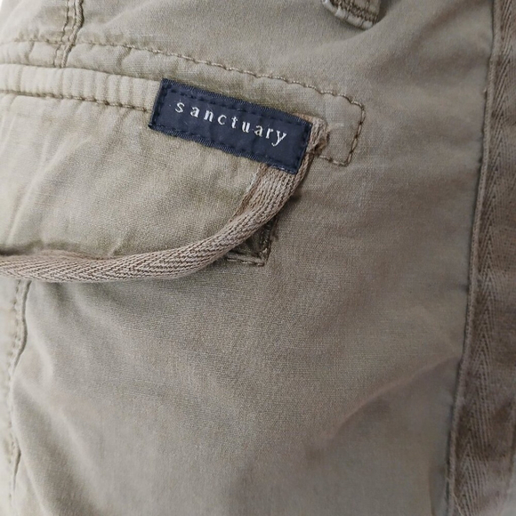 Anthropologie Sanctuary Nature Rolled Cuff Stretch Shorts Safari Green Size 31 - Picture 6 of 7